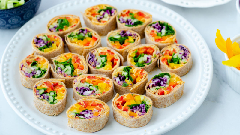 Rainbow Wraps on Plate