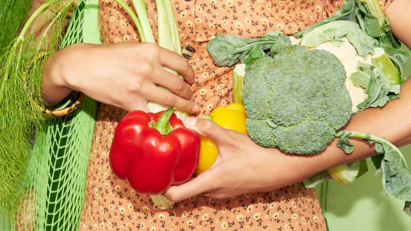 woman with vegetables