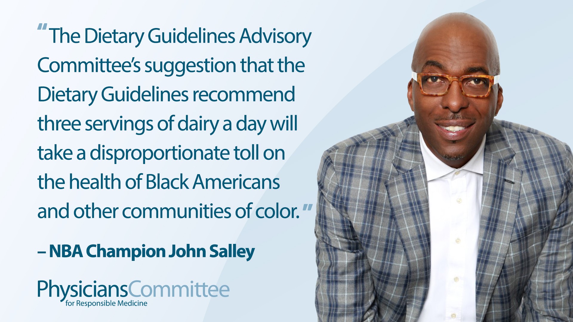 NBA Champion John Salley Joins Hundreds of Health Care Providers Calling for End to Racial Bias in Dietary Guidelines