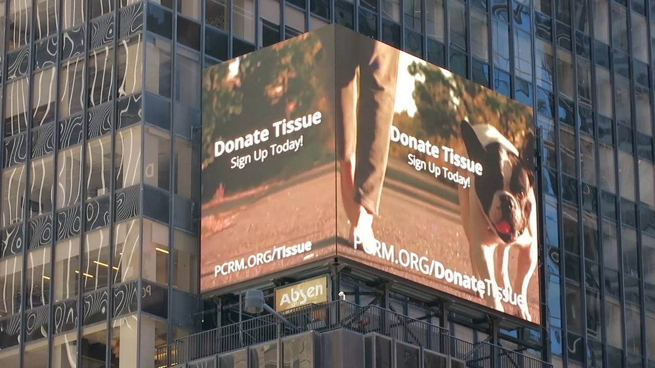 donate tissue billboard in Times Square