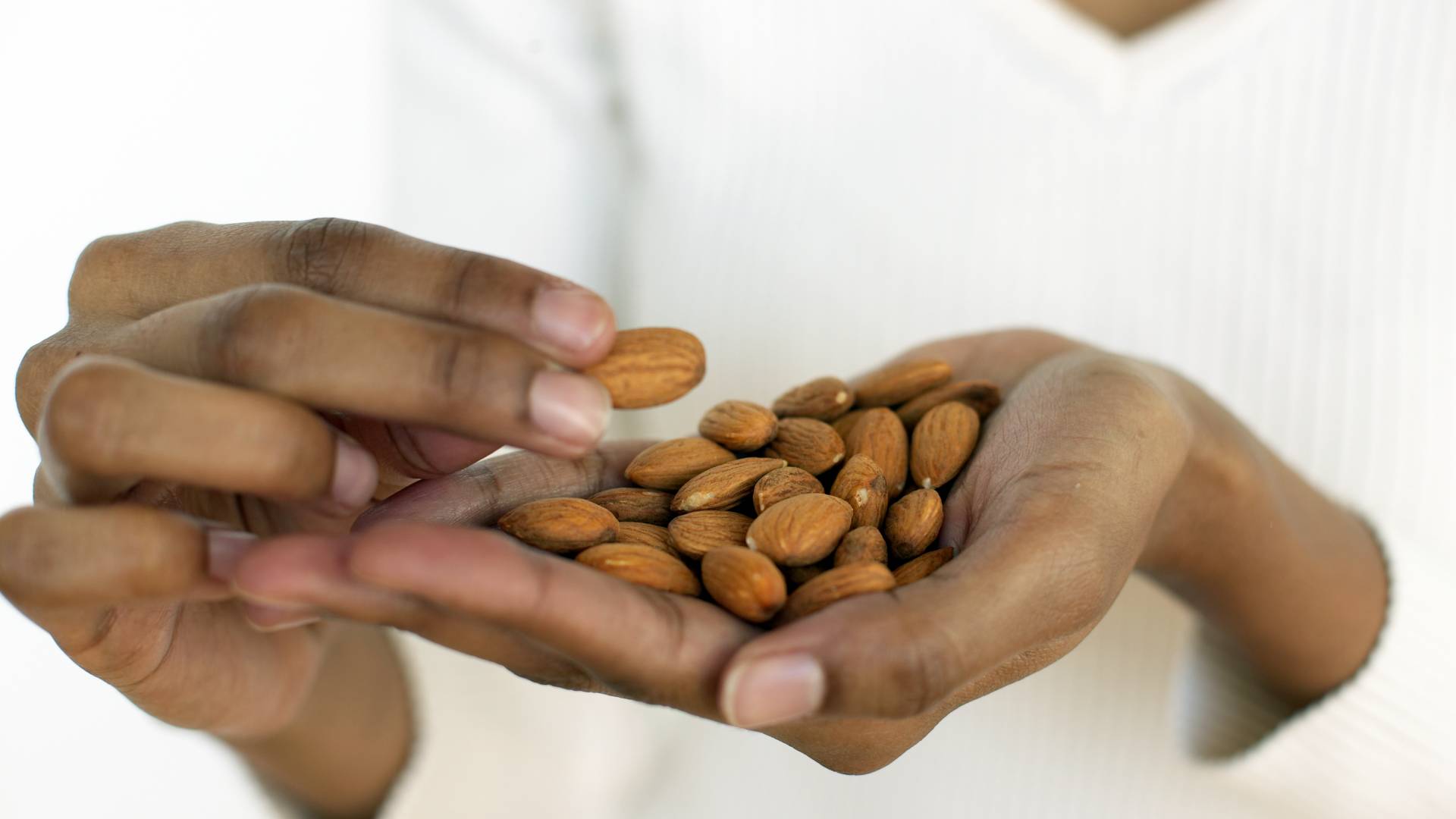 almonds in hand