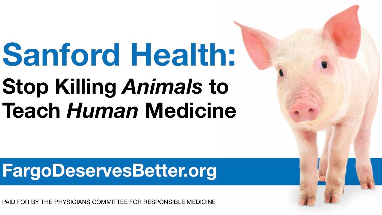 Physicians’ National Petition, Billboards, Bus Ads Urge Sanford Health to Stop Killing Animals