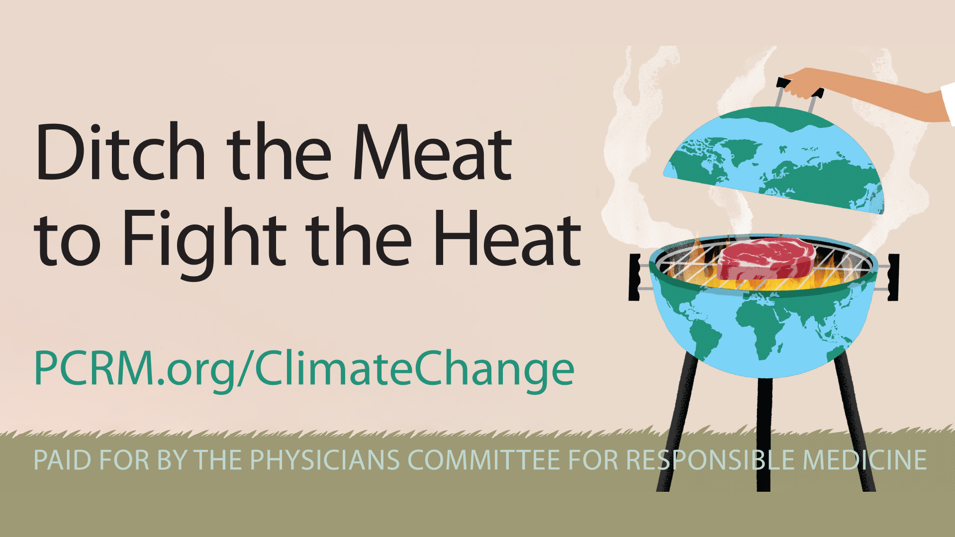 SAULT STE. MARIE, Mich.—“Ditch the Meat to Fight the Heat,” urges a billboard the Physicians Committee for Responsible Medicine placed in Sault Ste. Marie, Mich., this Earth Month.