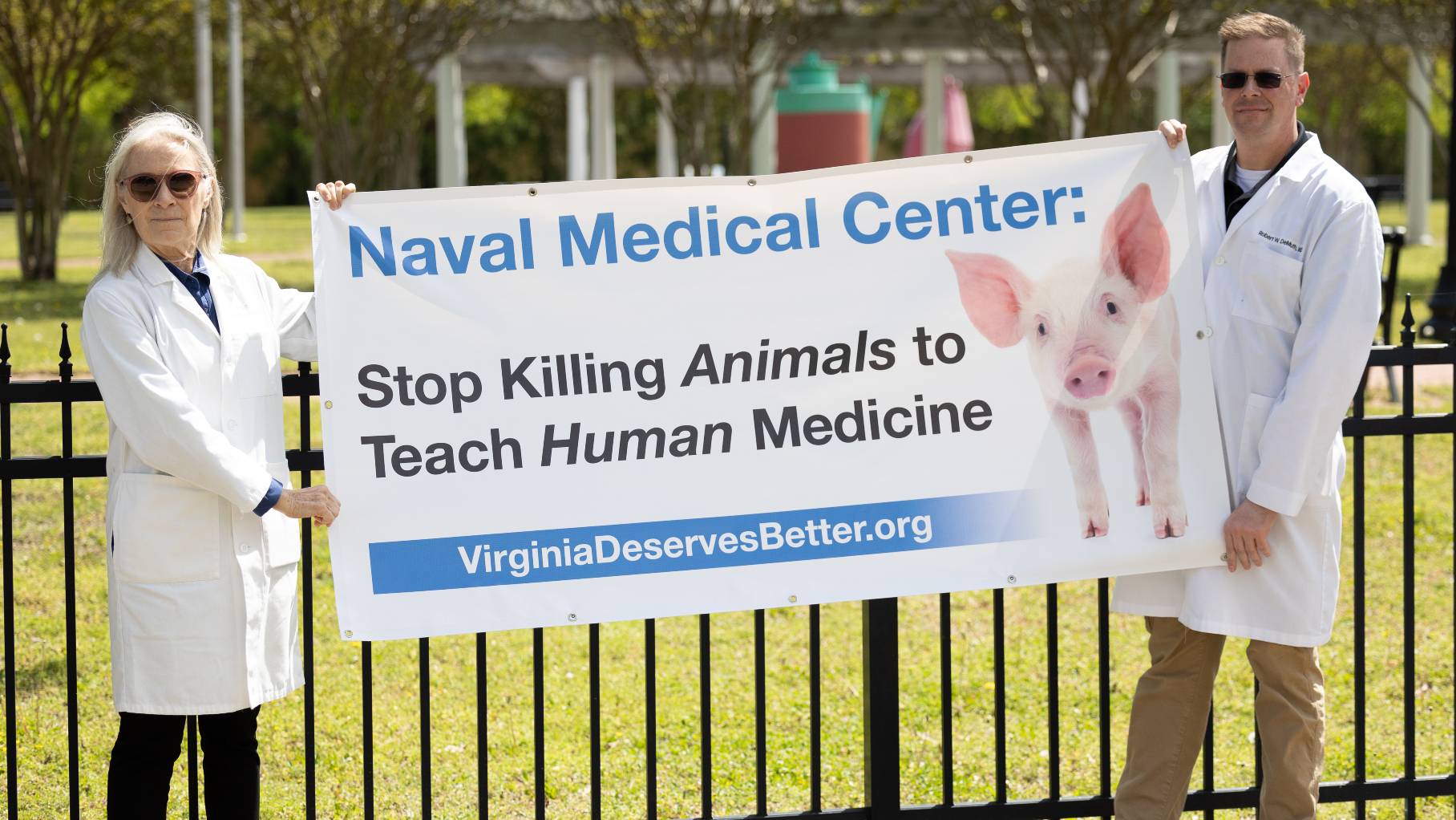 With Protest and Barrage of Local Ads, Doctors Condemn Naval Medical Center Portsmouth’s Deadly Use of Animals in Medical Training