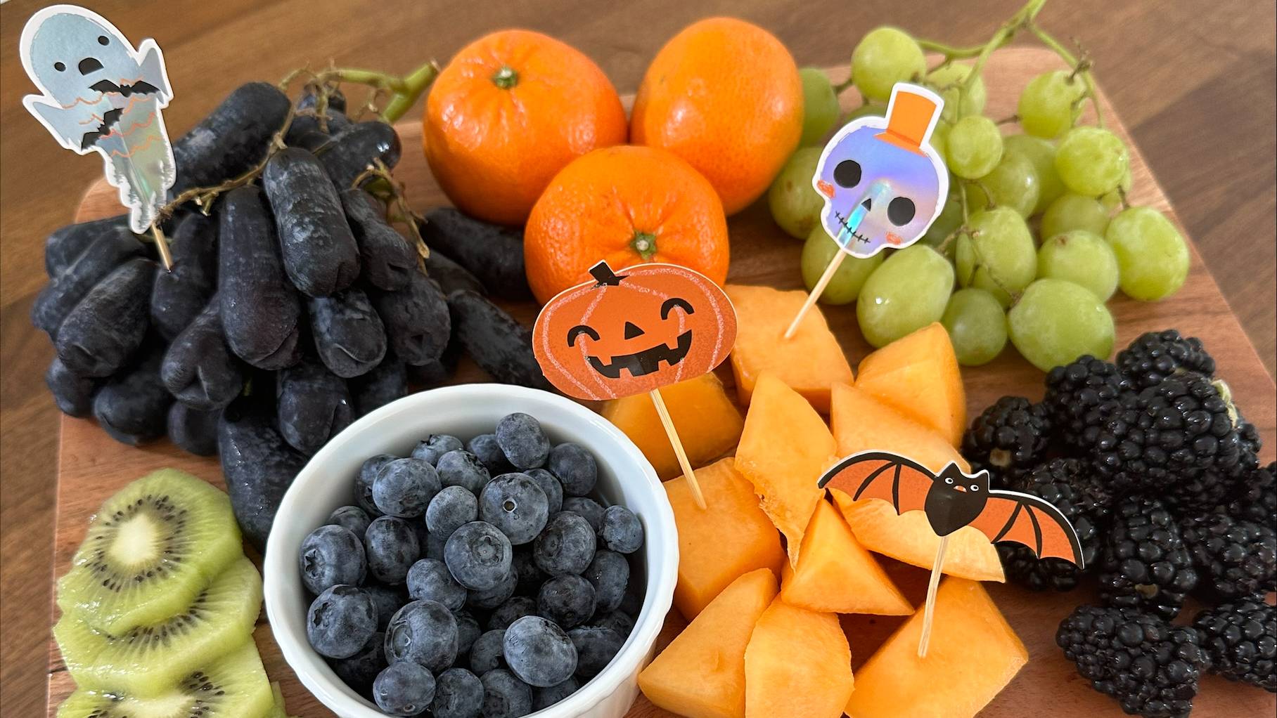 Healthy Halloween Fruit Board