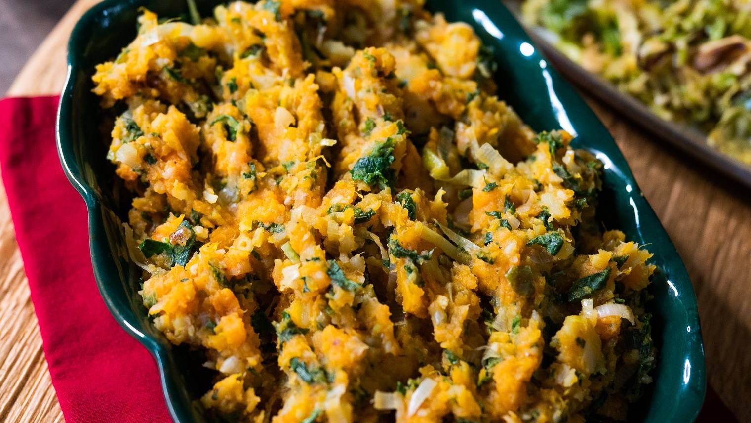 Garlicky Sweet Potato and Kale Mash