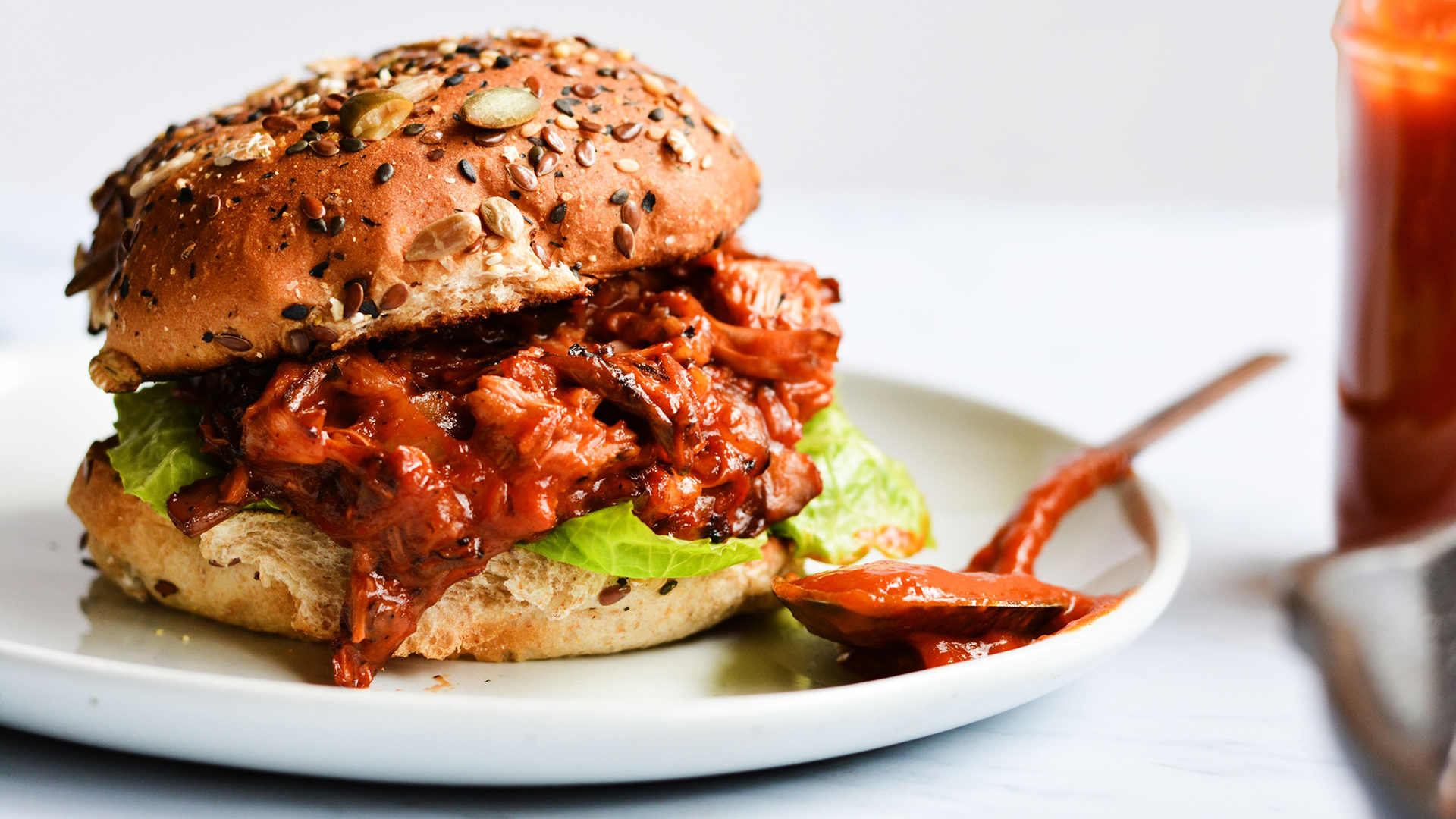 Pulled Jackfruit and Mushroom Sandwiches