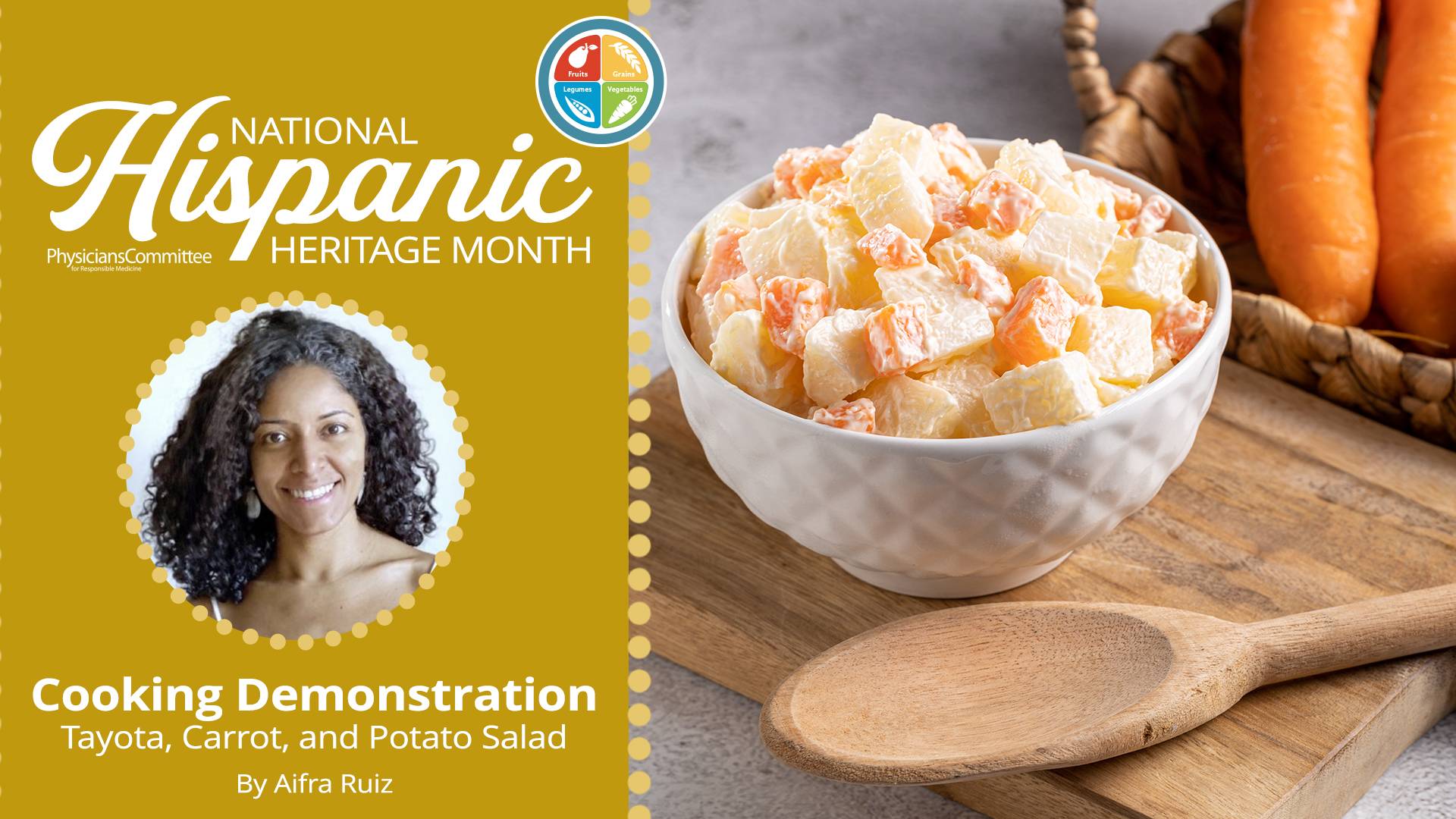 Hispanic Heritage Month Cooking Demonstration: Plant-Based Tayota, Carrot, and Potato Salad