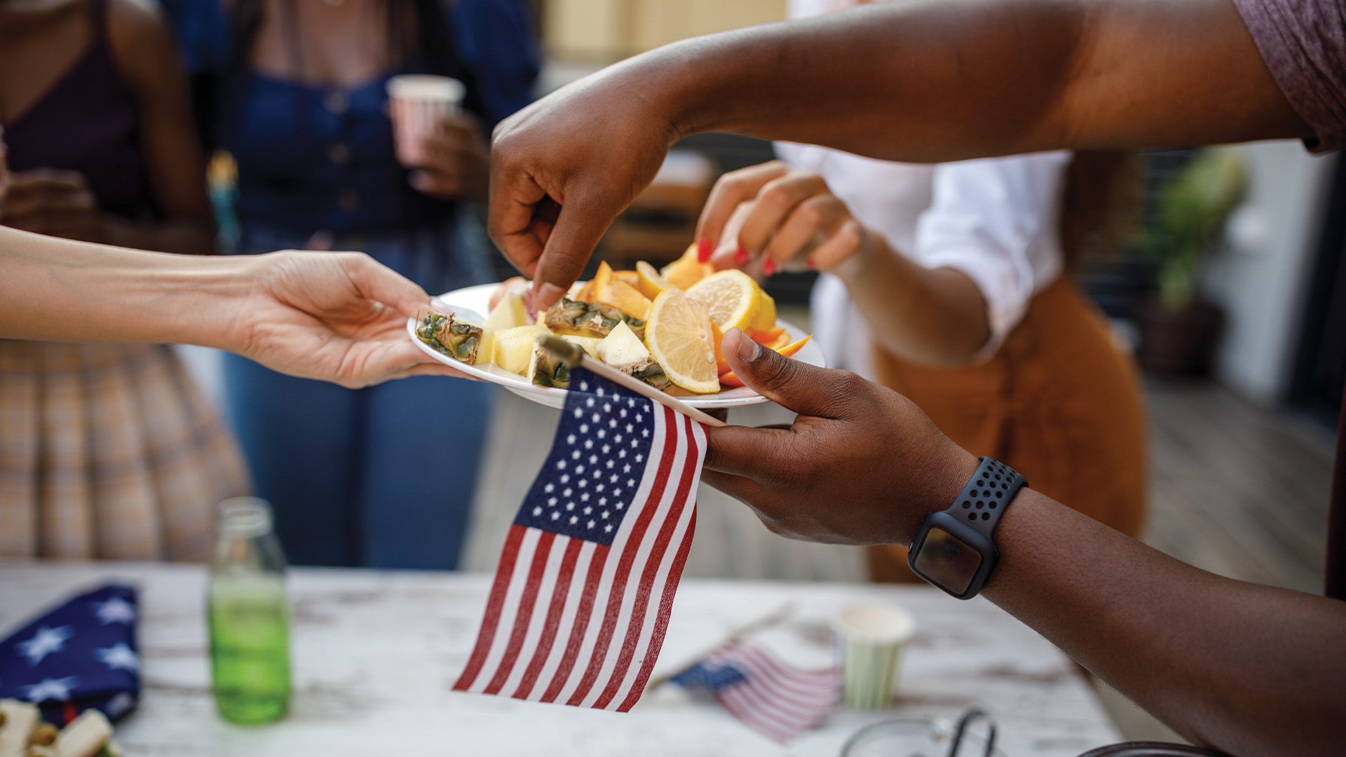 U.S. flag picnic