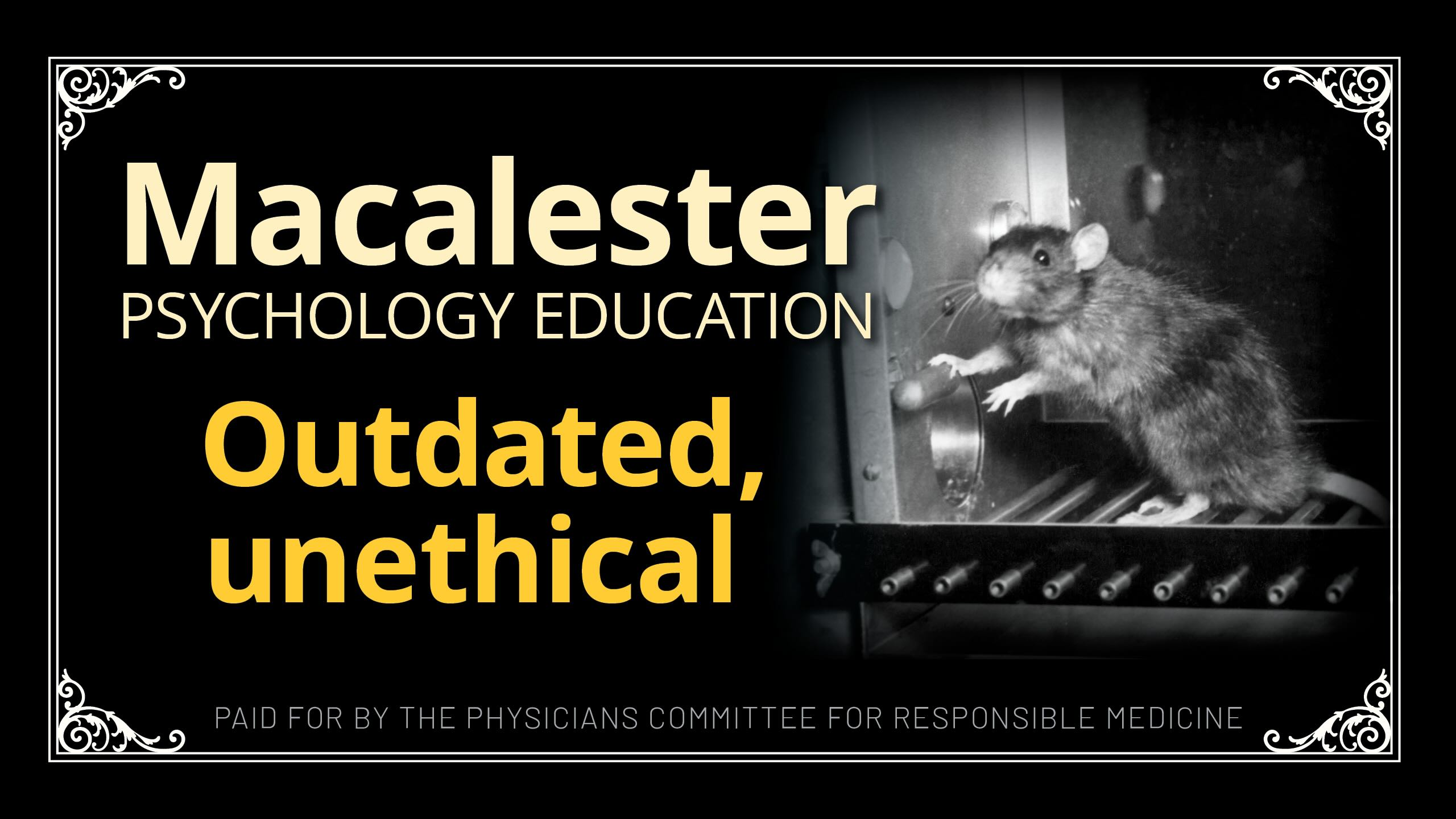 Lawsuit, Hard-Hitting Billboards Call Out Macalester College Over Animal Abuse in Outdated Psych Lab