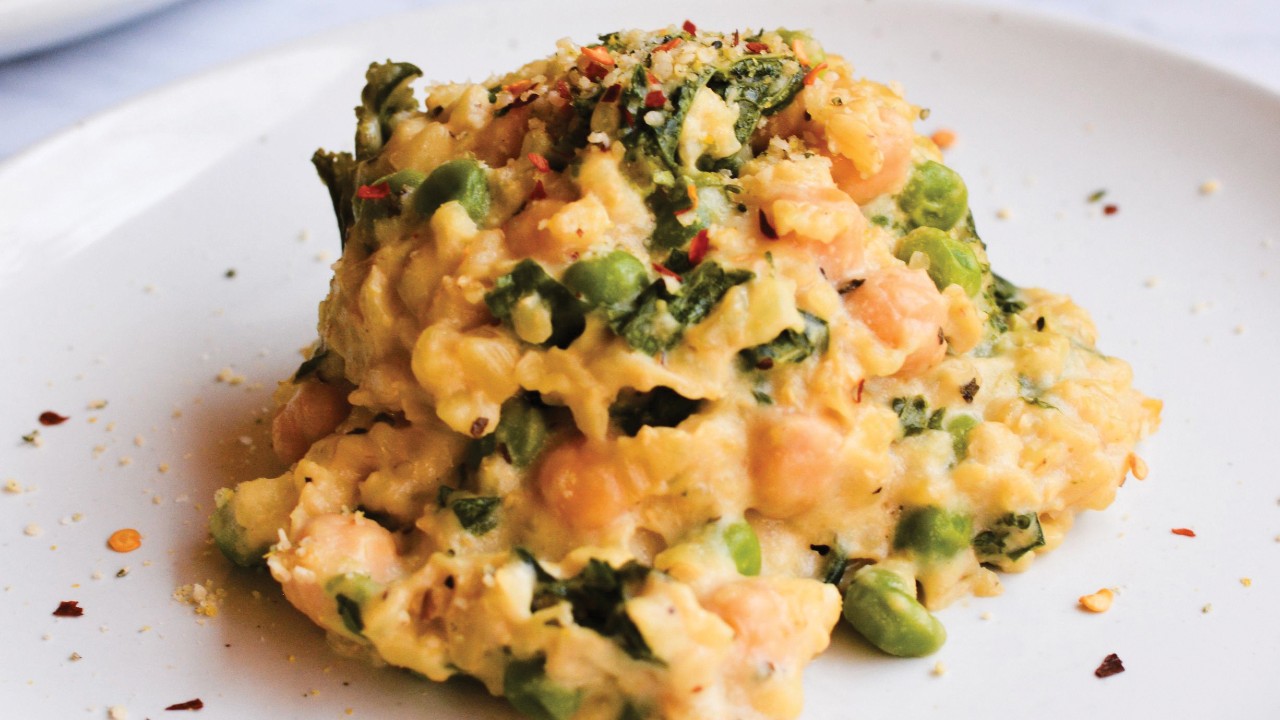 Creamy Slow Cooker Chickpeas and Rice Casserole