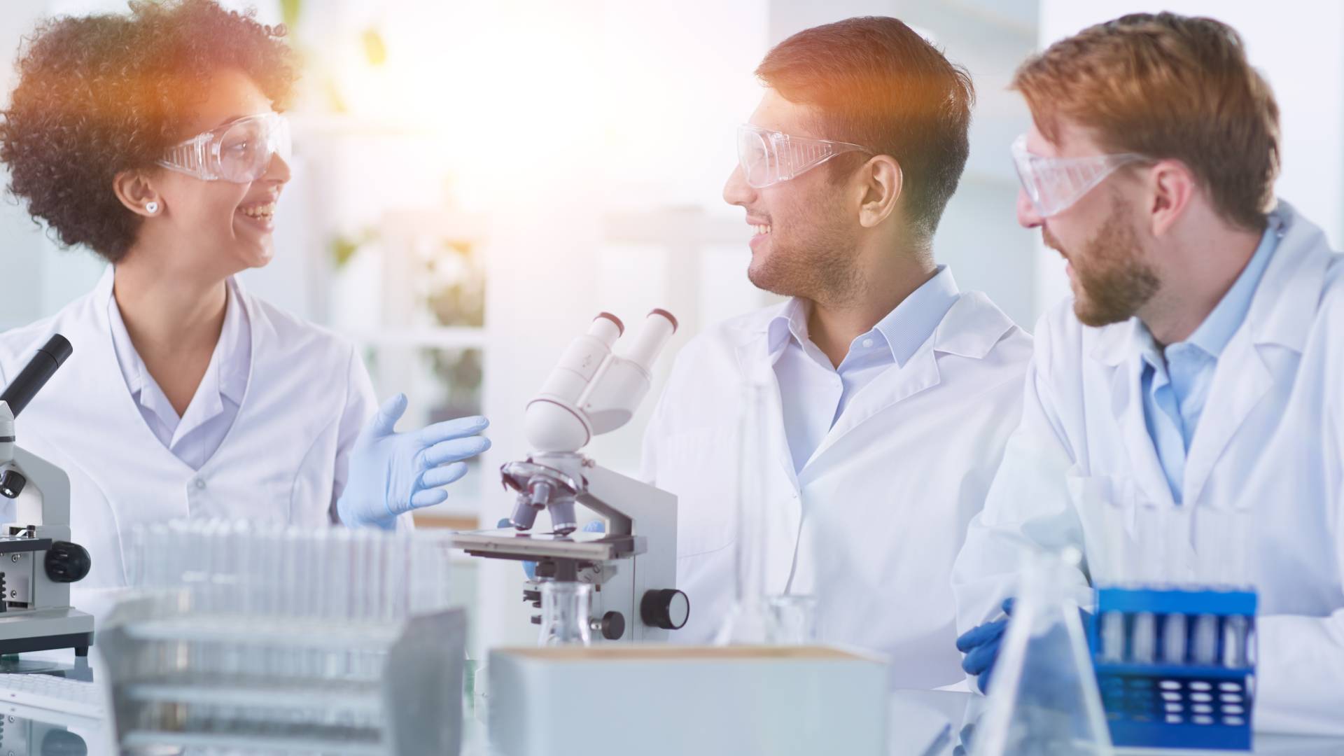 happy lab technicians