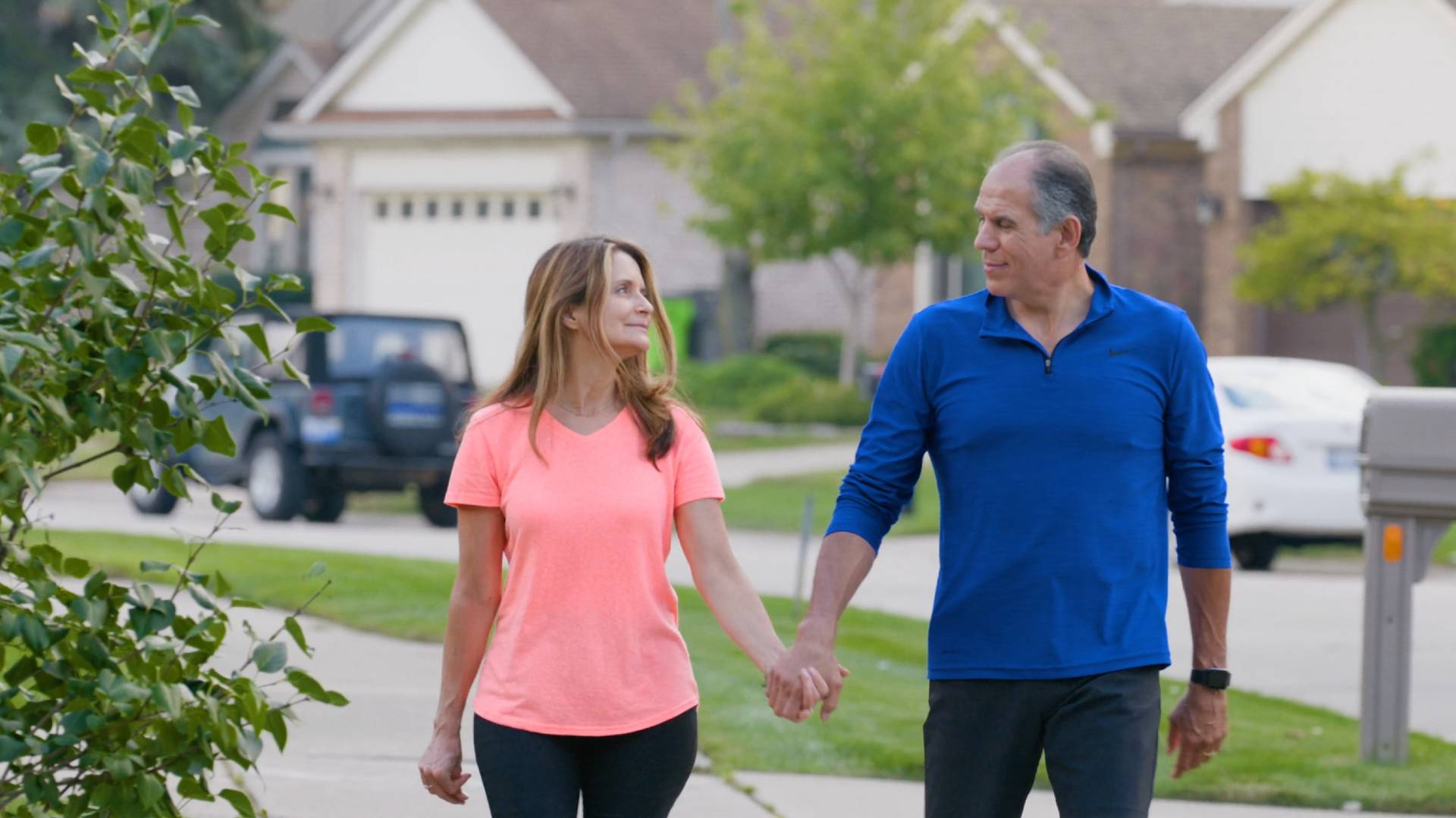 One of the film’s success stories, Marc Ramirez, taking a walk with his wife, Kim.