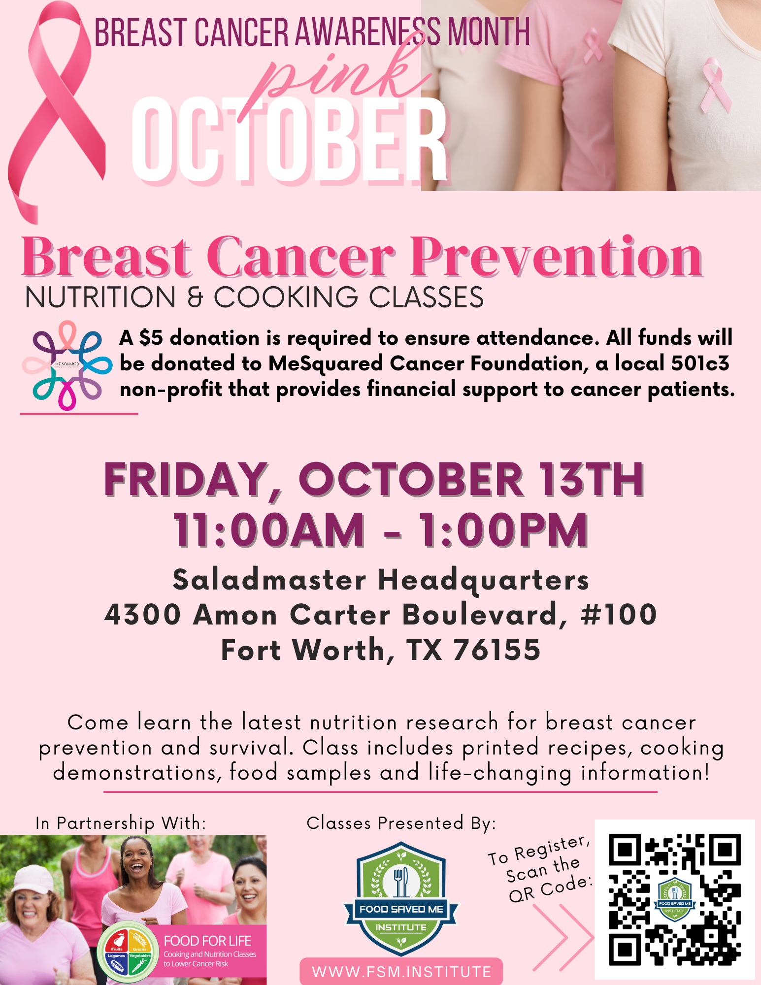 Breast cancer at Saladmaster corporate office.