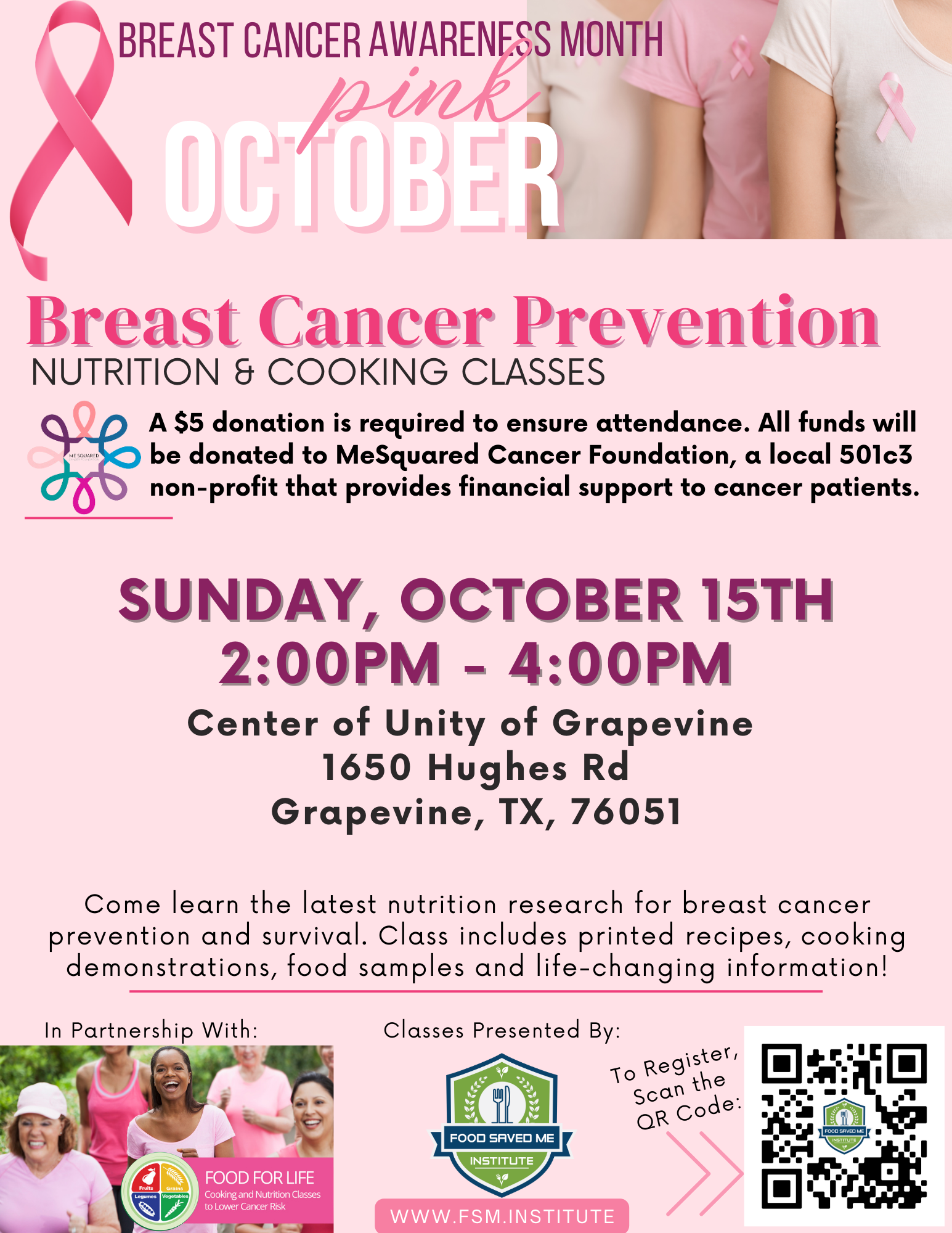 Breast cancer class at Center of Unity.