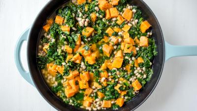 black-eyed peas spinach sweet potatoes