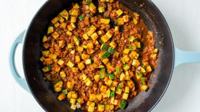 chickpea tacos in pan