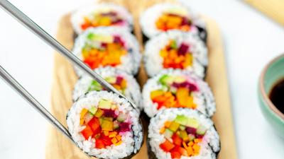 Rainbow Veggie Sushi Rolls