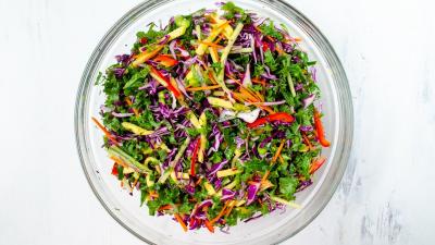 Thai Crunch Salad With Peanut Dressing  shredded